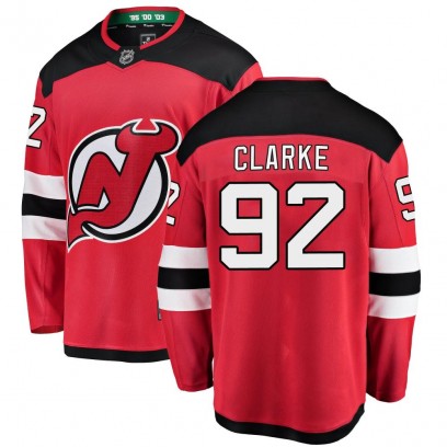 Youth Breakaway New Jersey Devils Graeme Clarke Fanatics Branded Home Jersey - Red