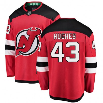 Youth Breakaway New Jersey Devils Luke Hughes Fanatics Branded Home Jersey - Red