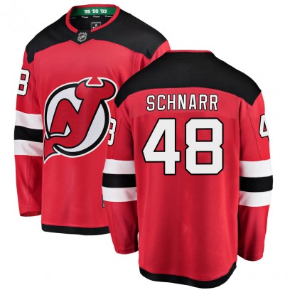 Youth Breakaway New Jersey Devils Nathan Schnarr Fanatics Branded Home Jersey - Red