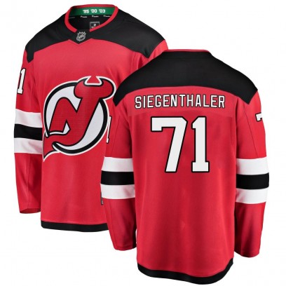 Youth Breakaway New Jersey Devils Jonas Siegenthaler Fanatics Branded Home Jersey - Red