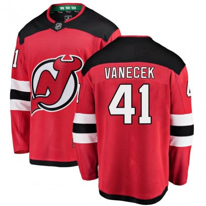 Youth Breakaway New Jersey Devils Vitek Vanecek Fanatics Branded Home Jersey - Red