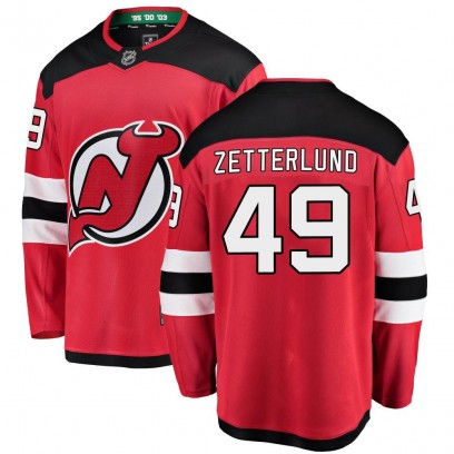 Youth Breakaway New Jersey Devils Fabian Zetterlund Fanatics Branded Home Jersey - Red