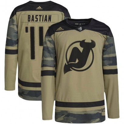 Youth Authentic New Jersey Devils Nathan Bastian Adidas Military Appreciation Practice Jersey - Camo
