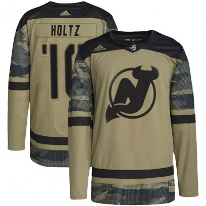 Youth Authentic New Jersey Devils Alexander Holtz Adidas Military Appreciation Practice Jersey - Camo