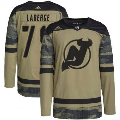 Youth Authentic New Jersey Devils Samuel Laberge Adidas Military Appreciation Practice Jersey - Camo