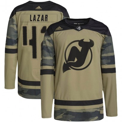 Youth Authentic New Jersey Devils Curtis Lazar Adidas Military Appreciation Practice Jersey - Camo