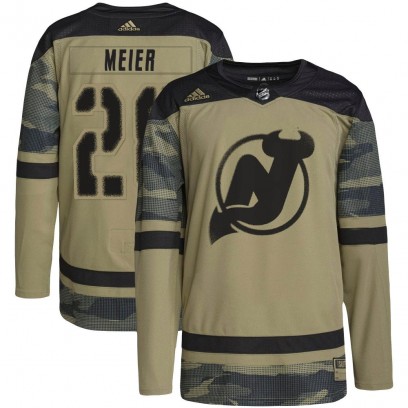 Youth Authentic New Jersey Devils Timo Meier Adidas Military Appreciation Practice Jersey - Camo