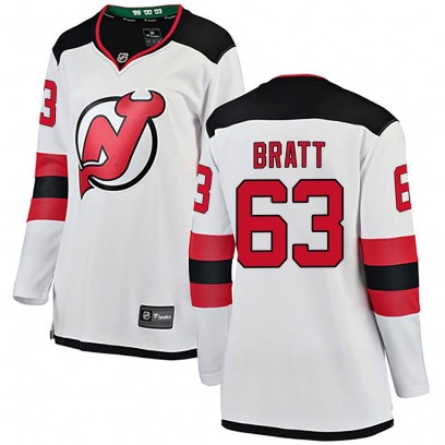 Women's Breakaway New Jersey Devils Jesper Bratt Fanatics Branded Away Jersey - White