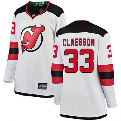 Women's Breakaway New Jersey Devils Fredrik Claesson Fanatics Branded ized Away Jersey - White