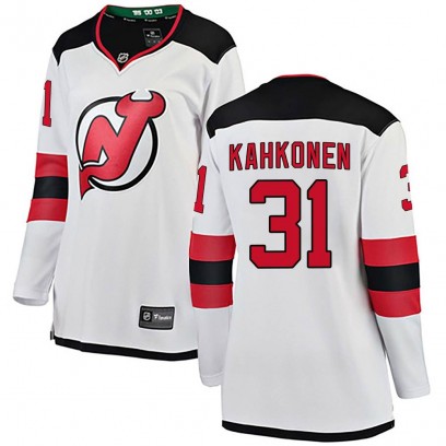 Women's Breakaway New Jersey Devils Kaapo Kahkonen Fanatics Branded Away Jersey - White
