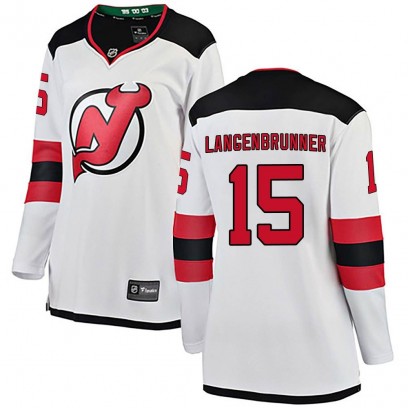 Women's Breakaway New Jersey Devils Jamie Langenbrunner Fanatics Branded Away Jersey - White