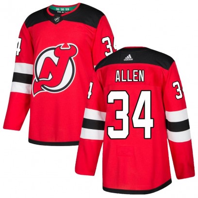 Youth Authentic New Jersey Devils Jake Allen Adidas Home Jersey - Red