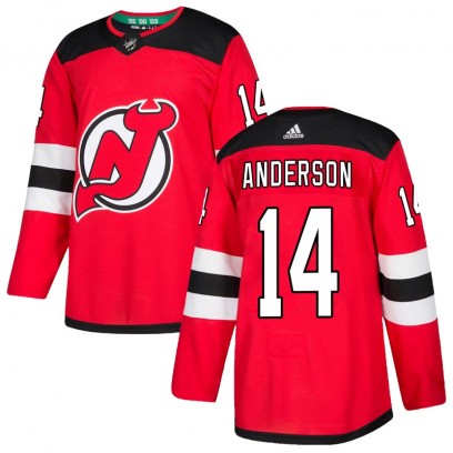 Youth Authentic New Jersey Devils Joey Anderson Adidas Home Jersey - Red