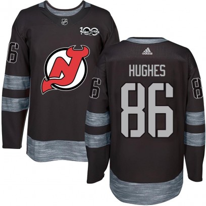 Youth Authentic New Jersey Devils Jack Hughes 1917-2017 100th Anniversary Jersey - Black