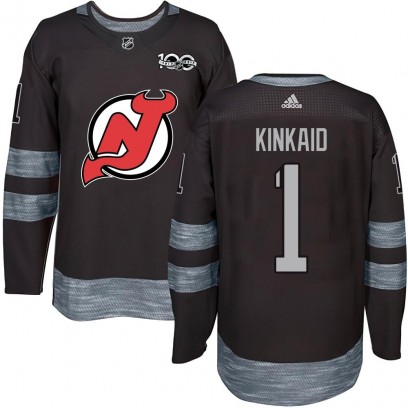 Youth Authentic New Jersey Devils Keith Kinkaid 1917-2017 100th Anniversary Jersey - Black