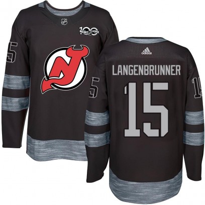 Youth Authentic New Jersey Devils Jamie Langenbrunner 1917-2017 100th Anniversary Jersey - Black