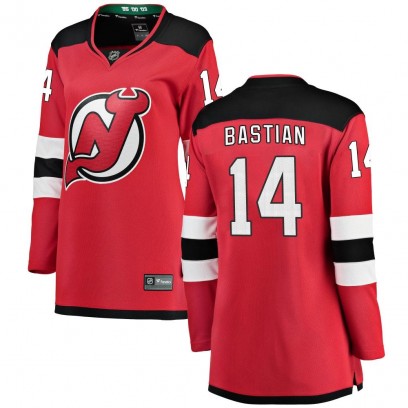 Women's Breakaway New Jersey Devils Nathan Bastian Fanatics Branded Home Jersey - Red