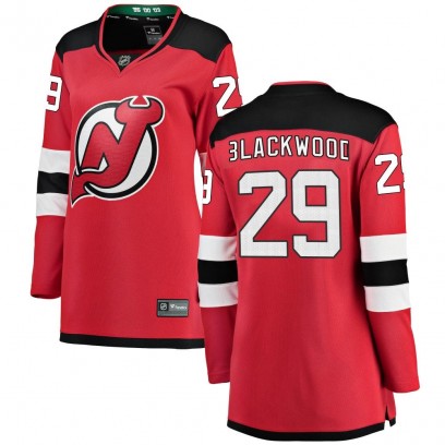Women's Breakaway New Jersey Devils MacKenzie Blackwood Fanatics Branded Mackenzie wood Red Home Jersey - Black