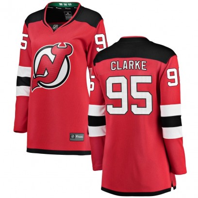 Women's Breakaway New Jersey Devils Graeme Clarke Fanatics Branded Home Jersey - Red