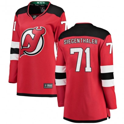 Women's Breakaway New Jersey Devils Jonas Siegenthaler Fanatics Branded Home Jersey - Red