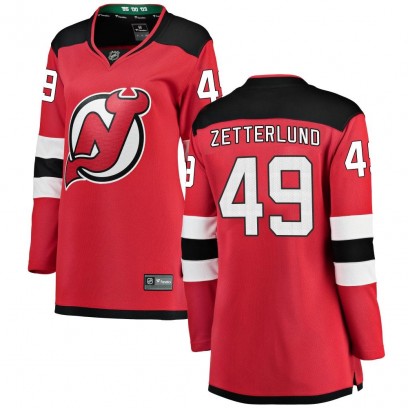 Women's Breakaway New Jersey Devils Fabian Zetterlund Fanatics Branded Home Jersey - Red