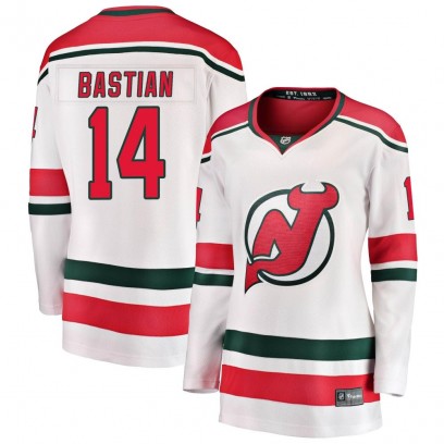 Women's Breakaway New Jersey Devils Nathan Bastian Fanatics Branded Alternate Jersey - White