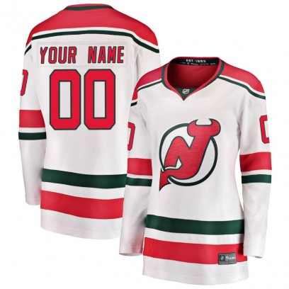 Women's Breakaway New Jersey Devils Custom Fanatics Branded Custom Alternate Jersey - White