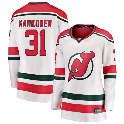 Women's Breakaway New Jersey Devils Kaapo Kahkonen Fanatics Branded Alternate Jersey - White