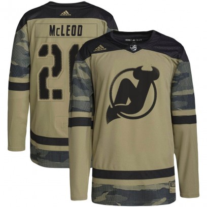 Men's Authentic New Jersey Devils Michael McLeod Adidas Military Appreciation Practice Jersey - Camo