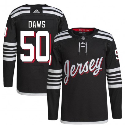 Youth Authentic New Jersey Devils Nico Daws Adidas 2021/22 Alternate Primegreen Pro Player Jersey - Black
