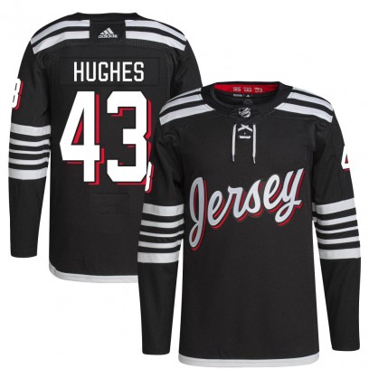Youth Authentic New Jersey Devils Luke Hughes Adidas 2021/22 Alternate Primegreen Pro Player Jersey - Black