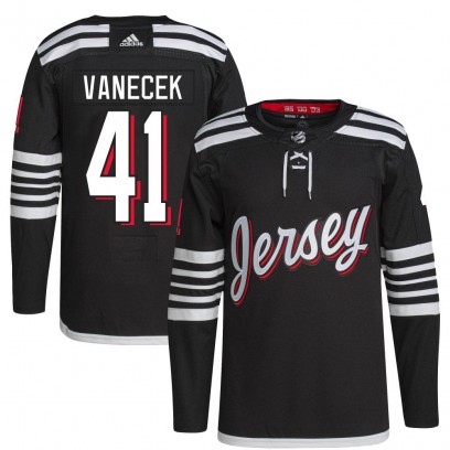 Youth Authentic New Jersey Devils Vitek Vanecek Adidas 2021/22 Alternate Primegreen Pro Player Jersey - Black