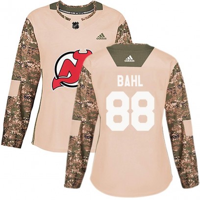 Women's Authentic New Jersey Devils Kevin Bahl Adidas Veterans Day Practice Jersey - Camo