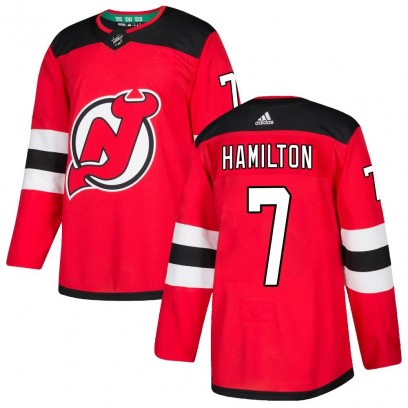Men's Authentic New Jersey Devils Dougie Hamilton Adidas Home Jersey - Red