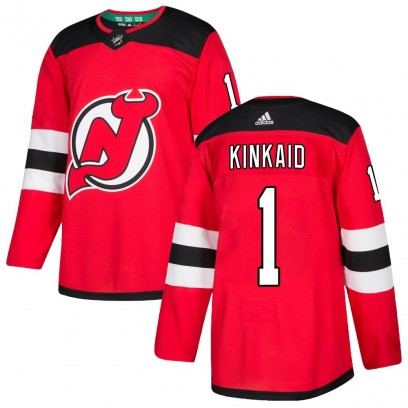 Men's Authentic New Jersey Devils Keith Kinkaid Adidas Home Jersey - Red