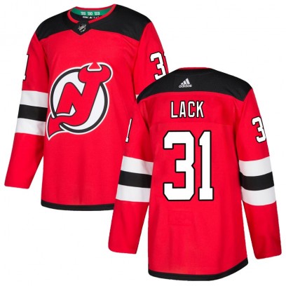 Men's Authentic New Jersey Devils Eddie Lack Adidas Home Jersey - Red
