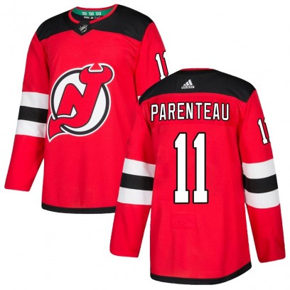 Men's Authentic New Jersey Devils P. A. Parenteau Adidas Home Jersey - Red