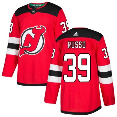 Men's Authentic New Jersey Devils Robbie Russo Adidas Home Jersey - Red