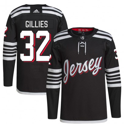 Men's Authentic New Jersey Devils Jon Gillies Adidas 2021/22 Alternate Primegreen Pro Player Jersey - Black