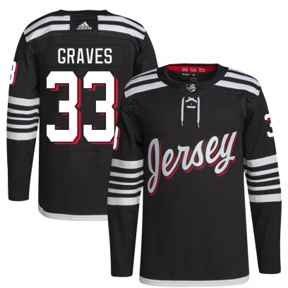 Men's Authentic New Jersey Devils Ryan Graves Adidas 2021/22 Alternate Primegreen Pro Player Jersey - Black