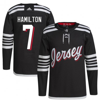 Men's Authentic New Jersey Devils Dougie Hamilton Adidas 2021/22 Alternate Primegreen Pro Player Jersey - Black