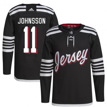 Men's Authentic New Jersey Devils Andreas Johnsson Adidas 2021/22 Alternate Primegreen Pro Player Jersey - Black