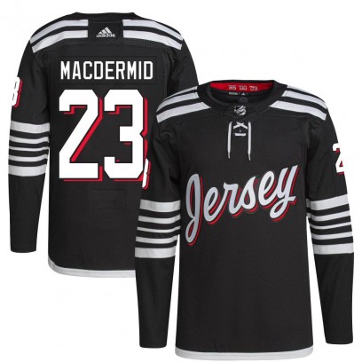 Men's Authentic New Jersey Devils Kurtis MacDermid Adidas 2021/22 Alternate Primegreen Pro Player Jersey - Black