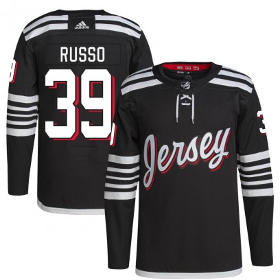 Men's Authentic New Jersey Devils Robbie Russo Adidas 2021/22 Alternate Primegreen Pro Player Jersey - Black