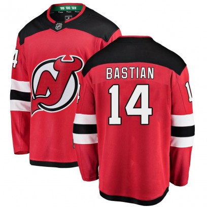 Men's Breakaway New Jersey Devils Nathan Bastian Fanatics Branded Home Jersey - Red