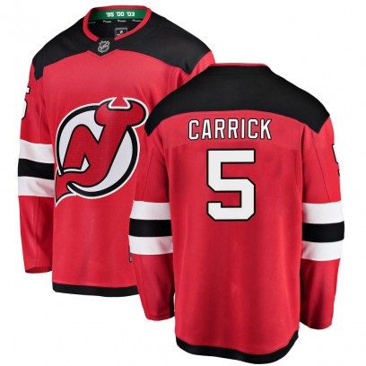 Men's Breakaway New Jersey Devils Connor Carrick Fanatics Branded Home Jersey - Red