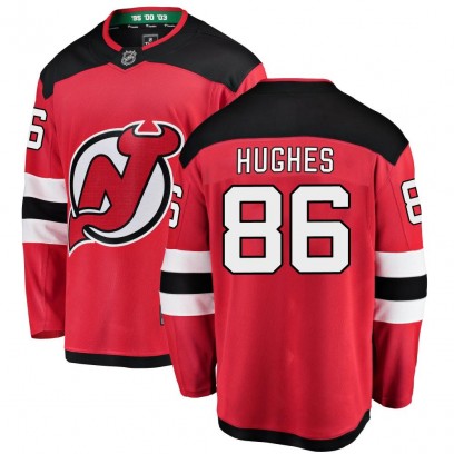 Men's Breakaway New Jersey Devils Jack Hughes Fanatics Branded Home Jersey - Red