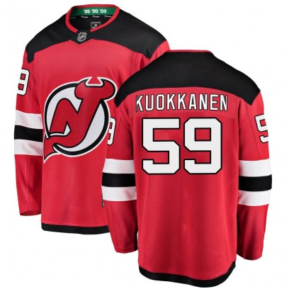 Men's Breakaway New Jersey Devils Janne Kuokkanen Fanatics Branded Home Jersey - Red