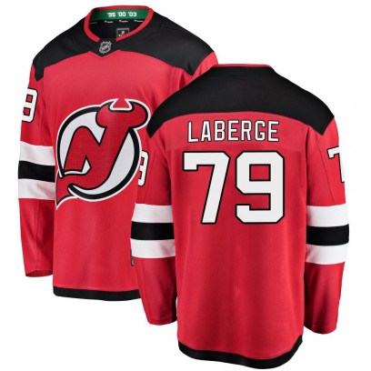 Men's Breakaway New Jersey Devils Samuel Laberge Fanatics Branded Home Jersey - Red