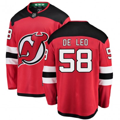 Men's Breakaway New Jersey Devils Chase De Leo Fanatics Branded Home Jersey - Red